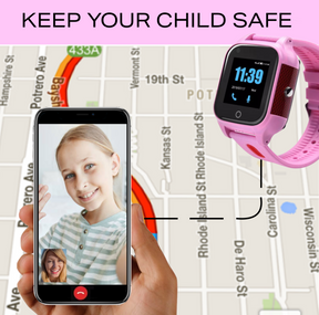 Pink 4G Safety Smart Watch for Kids - HASHTAG ONLINE