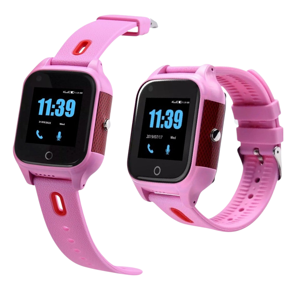 Pink 4G Safety Smart Watch for Kids - HASHTAG ONLINE