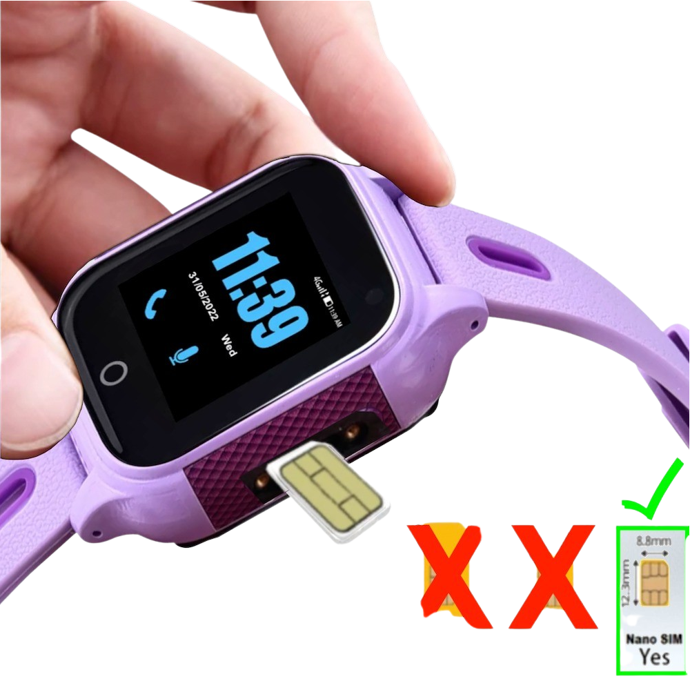 Purple 4G Safety Smart Watch for Kids - HASHTAG ONLINE